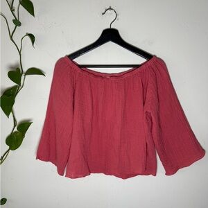 Stark X Women's Luxury Gauze / Muslin Pink 3/4 sleeve top {XS}